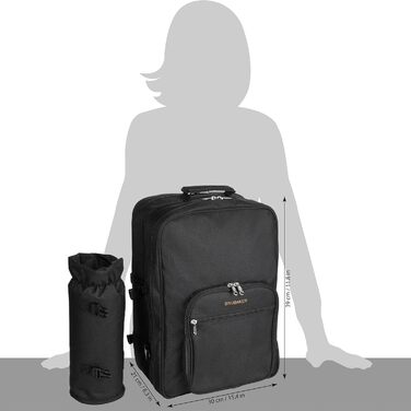 Рюкзак для пікніка BRUBAKER для 4 осіб, чорний, 30 39 x 21 см - вкл. відділення-холодильник знімний ізольований тримач для пляшок, чорний - 4 особи