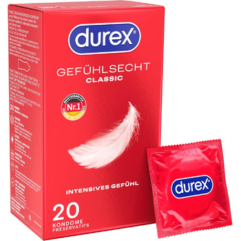 Презервативи Durex Real Feel Classic, тонкі, змащені, прозорі, 20 шт