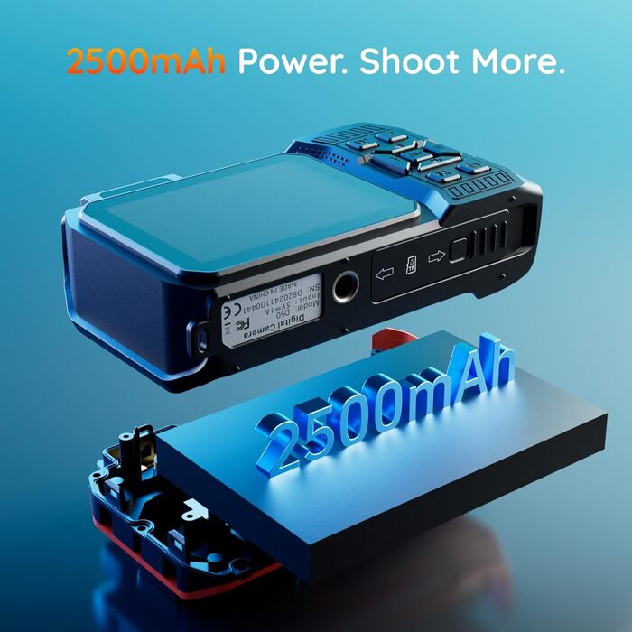 Підводна камера Maxmango D50 8K та 33FT, 2,8-дюймовий подвійний екран, водонепроникна, пило-, ударостійка цифрова камера з акумулятором 2500 мАг та 64 ГБ пам&39яті, 18 шт. для підводного плавання, плавання та відпочинку, помаранчева 33FT