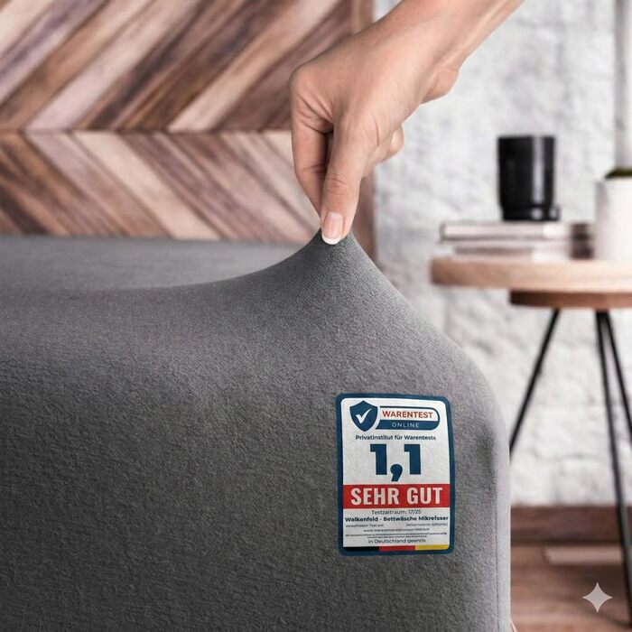 Простирадло на резинці Wolkenfeld 180x200 см - 200x200 см, виготовлене зі 100 бавовни, сертифіковане Oeko-TEX Простирадло на резинці з м&39якого трикотажу 200x200 для матраца та наматрацника до 20 см Антрацит Антрацит 180 x 200 - 200 x 200