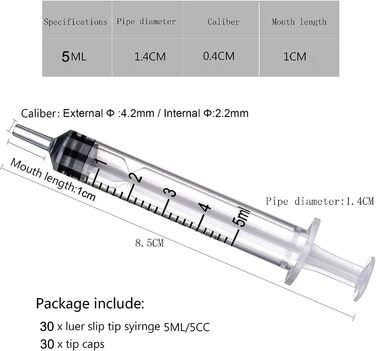 Формований пластиковий шприц обємом 300 мл з трубкою довжиною 1 м і 20 мл/10 мл кожен від /5 мл до 2 шт./1 мл до 6 шт. для відсмоктування рідини для вимірювання поживних речовин у гідропоніці