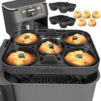 Форма для випікання тортів ZauberFry Mini Bundt, сумісна з фритюрницею Ninja AF400EU, AF451EU та AF500DE, аксесуари, торти, кекси, тістечка для випічки