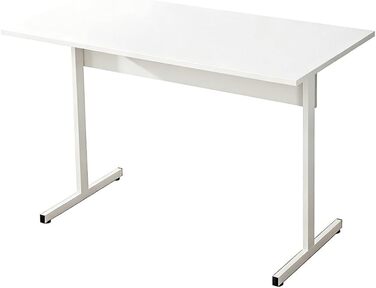 Письмовий стіл 80 x 50 см, офісний стіл з цільною дерев&39яною стільницею, комп&39ютерні столи для офісних робочих місць, стіл для спальні та вітальні, білий 0,8 x 0,5 м