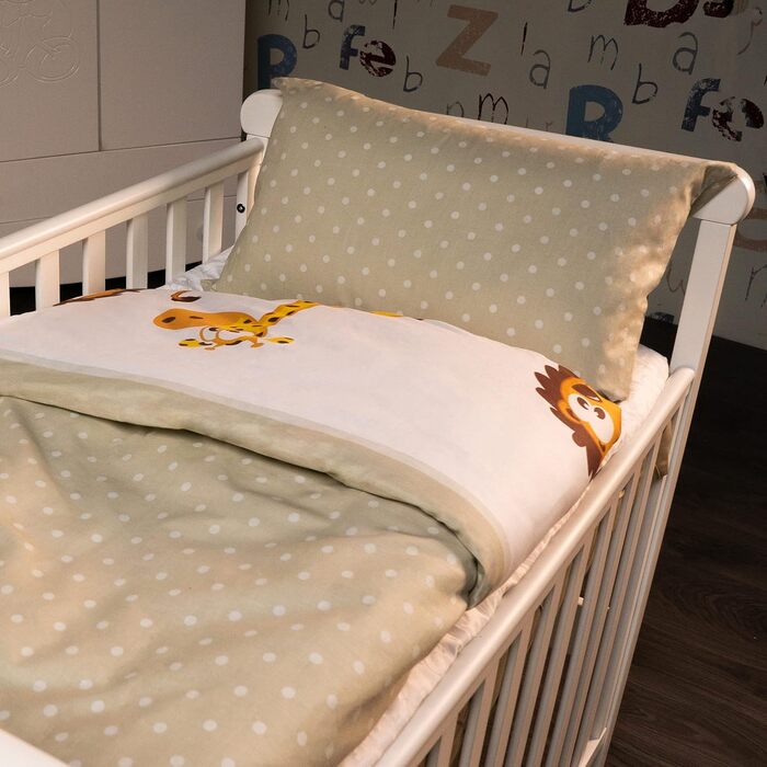 Комплект дитячої постільної білизни з анімалістичним мотивом та інтегрованою блискавкою - з 100 бавовни (якість Renforce) - підков