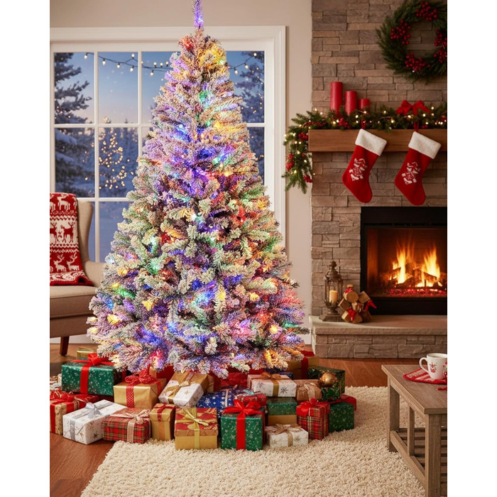 Штучна ялинка з вогнями 180 см біла Himimi