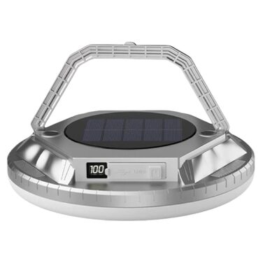 Ліхтар для кемпінгу, 1600 люмен, сонячний ліхтар для виживання, водонепроникний світлодіодний ліхтар для саду, двору, патіо, балкону, походів, туризму, використання на свіжому повітрі, сріблястий