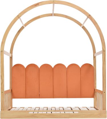 Дитяче ліжко, висувне дерев'яне ліжко з рейковим каркасом, розсувне ліжко денний ліжечко, ліжко зі склепінчастим дахом, оксамитові