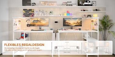 Ігровий стіл 100 x 50 см з перфорованою дошкою, розеткою, невеликим комп&39ютерним столом з двосторонніми полицями та сумкою для зберігання для домашнього офісу, білий 100 x 50 см