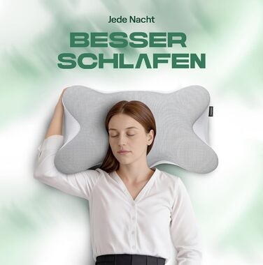 Подушка для зняття болю в шиї Spine Line - ергономічна подушка з піни з ефектом пам&39яті 2 висоти зі знімним та пральним чохлом, подушка проти хропіння