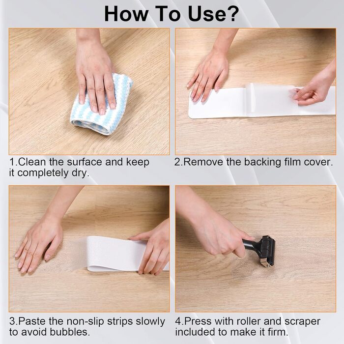 Килимки для сходів Cozary, протиковзкі килимки для сходів, прозорий водонепроникний самоклеючий килимок для сходів, протиковзкі сходинки, для дерев&39яних сходів у приміщенні, протиковзкий килимок, 15 шт. , 15 см x 60 см