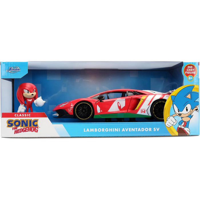 Іграшковий набір Jada Toys Sonic Lamborghini Aventador SV (19 см) та фігурка Наклз (7 см) металева модель авто з відкриваючими деталями для дітей від 8 років