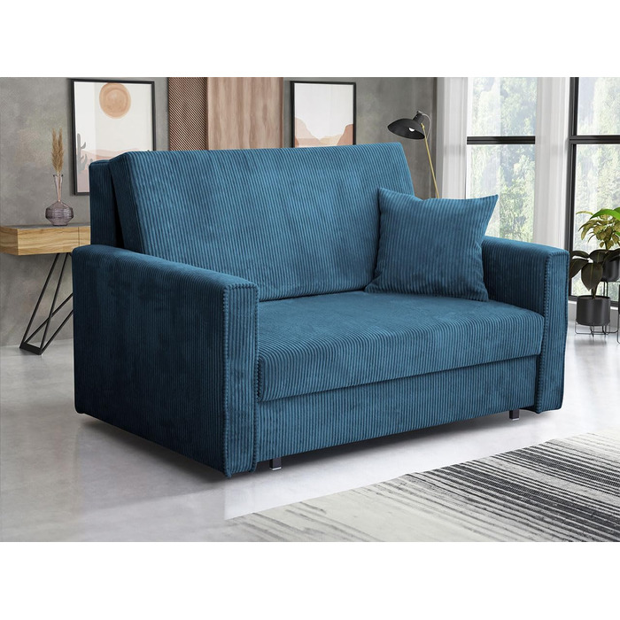 Диван Mirjan24 Viva Bis Premium II з функцією сну, 2-місний м&39який диван з ящиком для зберігання речей, включаючи подушки, розкладний диван, комплект диванів, диван-ліжко, гарнітур для вітальні, тканина вельвет (Poso 05)