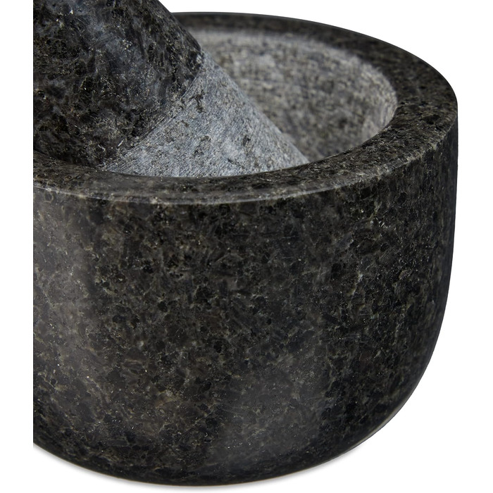 Гранітний розчин Relaxdays з товкачиком, міцний і довговічний, спеції, трави, полірований кам'яний розчин, Ø 8,5 см, V 100 мл, сір