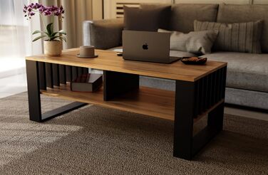 Журнальний столик Meble Pitus Сучасний стіл для вітальні Журнальний столик з місцем для зберігання 90 x 50 x 50 см Стіл для вітальні Меблі з рейковими елементами Вічний дуб