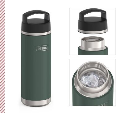 ТЕРМОС ICON ПЛЯШКА ДЛЯ НАПОЮ 0,71 л, зелений/лісовий килимок, термос з нержавіючої сталі 710 мл, ізольована пляшка для пиття, зберігає напої гарячими 18 годин / холодними 24 години, можна мити в посудомийній машині, герметична, без BPA 710 мл Зелений/лісо