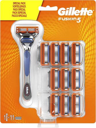 Бритва Gillette Fusion 5 чоловічків з тримерним лезом для точного і антифрикційного покриття, бритва 11 лез бритви ука (1 упаковка) Старий