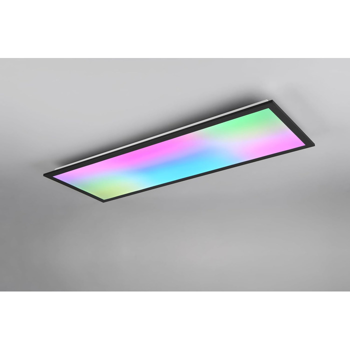 Стельовий LED-світильник Reality Beta R67668032, матовий чорний метал, 31 Вт RGB, Dynamic Light, з пультом керування, 80x30 см