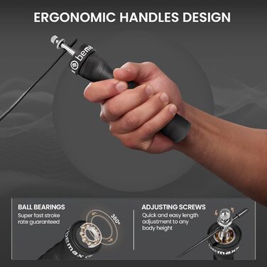 Скакалка Швидкісна скакалка з навчальною електронною книгою запасний кабель 2 регульовані сталеві троси, професійні кулькові підши