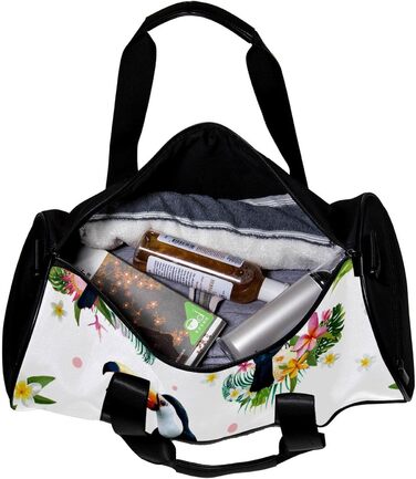 Спортивна сумка, маленька дорожня сумка, сумка для шопінгу та йоги з тропічним листям, сумка для фітнесу на відкритому повітрі, ручна поклажа