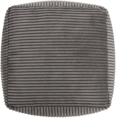 Табурет Icon Amara, темно-сірий, пухнаста вельветова тканина, вельветова крісло-мішок, пуф з наповнювачем, пуф для ніг для вітальні, декор для вітальні, темно-сірий, 40Г x 40Ш x 24В см