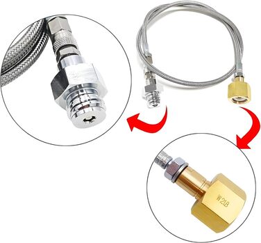 Адаптер шланг високого тиску 150 см для більших балонів CO2 підходить для виробника газованої води Grohe Blue Home для перенесення шланга CO2