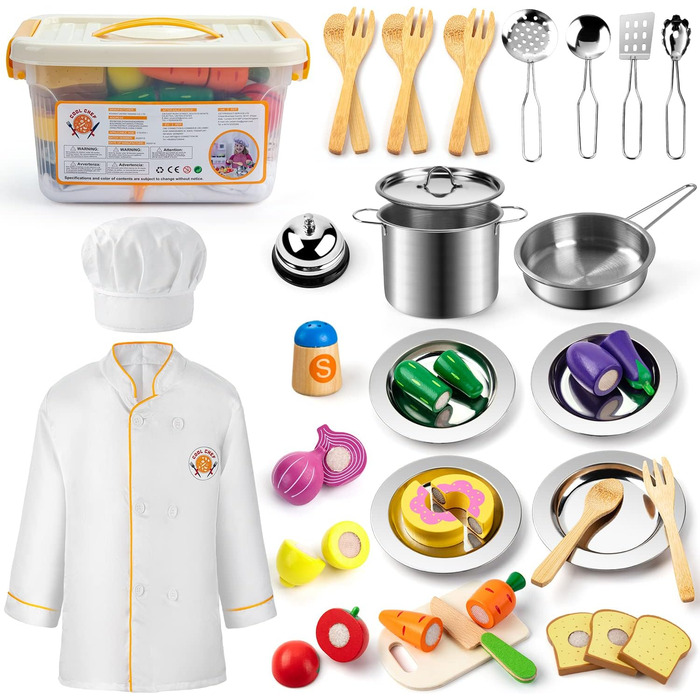 Дитяча кухня посуд аксесуари дерево, нержавіюча сталь кухонні іграшки грати кухонні каструлі сковорідки з нержавіючої сталі кухня