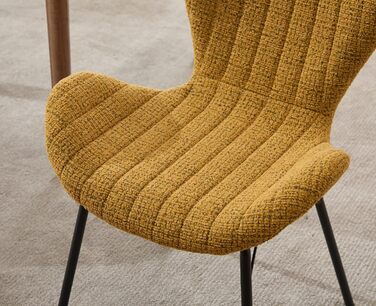 Обідні стільці, комплект з 4 шт. , м&39які кухонні стільці, обідні стільці, крісла зі стьобаними шенілловими спинками, для їдальні, вітальні, спальні та вітальні, жовті.