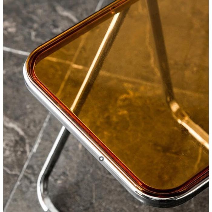 Акриловий бічний столик, складаний, прозорий, приліжковий столик, столик для відпочинку, журнальний столик для домашнього офісу, виставковий столик (розмір 436x44 см, колір помаранчевий) 436x44 см помаранчевий