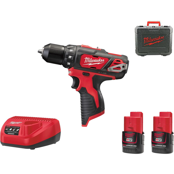 Акція на акумуляторний дриль-шуруповерт Milwaukee M12BDD-152C 2 шт. 12 В / 1,5 Ач Li-Ion, , 4933451460