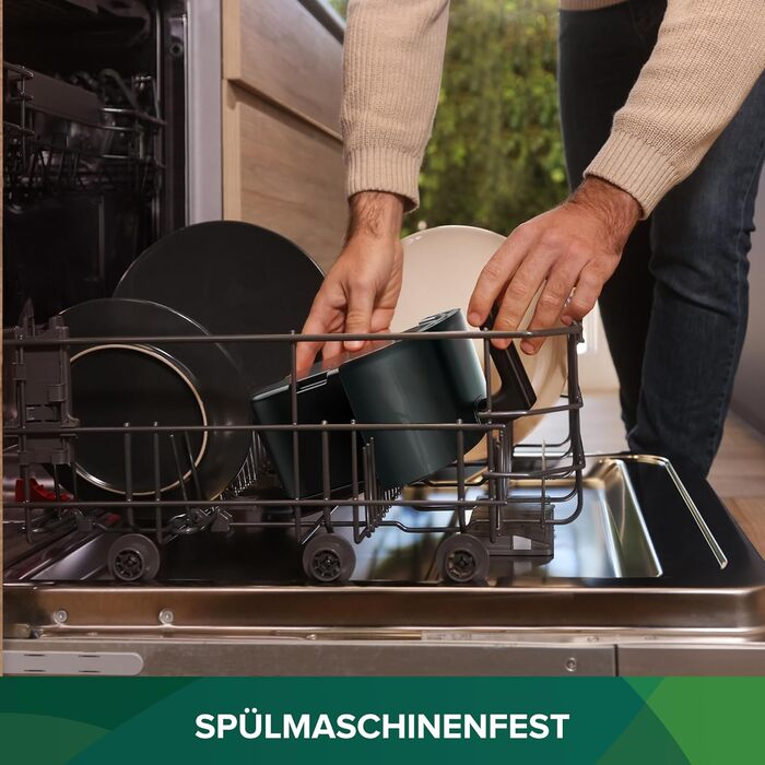 Аерофритюрниця CHEFREE 2 л, міні-мультиварка 4-в-1, енергозберігаюча, компактна, аерофритюрниця маленька без олії, можна мити в посудомийній машині, 900 Вт, чорний, AF300, темно-зелений