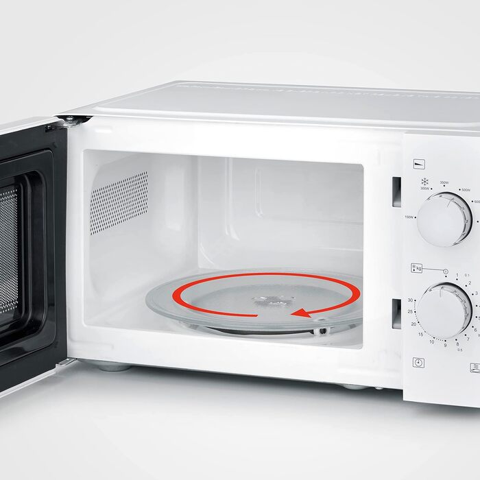 Мікрохвильова піч для розморожування та нагрівання, мікрохвильова піч з поворотним столом для рівномірного розподілу тепла, 17 л, білий/чорний, MW 7885