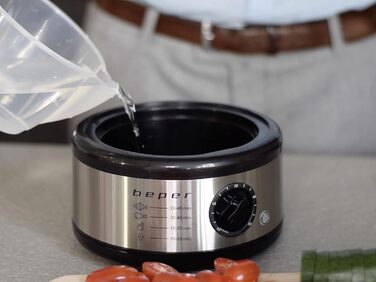 Багатофункціональний відпарювач 5 л, компактний акумулятор, таймер на 60 хвилин, потужність 400-500 Вт, - сріблястий і чорний 5 літрів