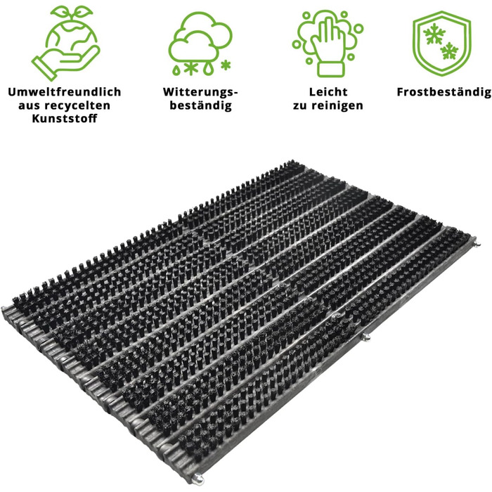 Килимок для щітки, скребок для взуття, килимок для дверей, килимок для входу, килимок для ніг, приблизно 60 x 40 см