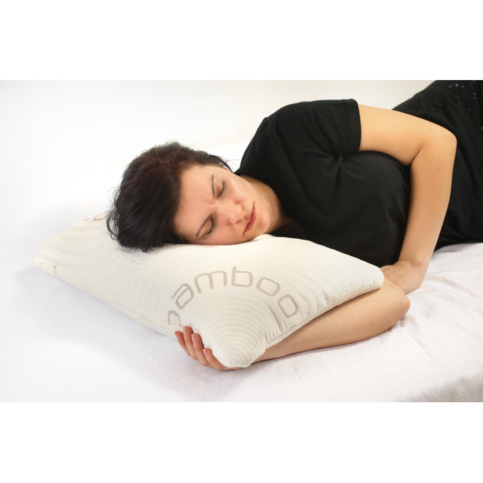 Гречана подушка, подушка для шиї, гречана подушка для голови від болю в шиї, подушка для сну на боці з бамбуковими наволочками, подушка для підтримки шиї з гречаної лушпиння, ортопедична подушка (40x60 см)
