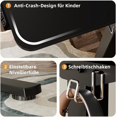 Електрично регульований по висоті стіл 8060 см Невеликий стоячий стіл з 2-секційною стільницею, стіл з регульованою висотою для домашнього офісу, чорний (каркас стільниця) 80 x 60 см Чорний