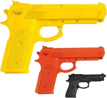 Тренувальний гумовий пістолет SV – пластиковий манекен 22 см, жовтий/помаранчевий/чорний, безпечний для відпрацювання техніки