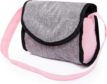 Затишна лялькова коляска, складна, з сумкою та ковдрою, сучасна, джинсово-сіра, рожева з метеликом, 46 см, 12733AA