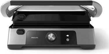 Контактний гриль Philips антипригарне покриття, регулювання температури 60C200C, розкладний корпус 180