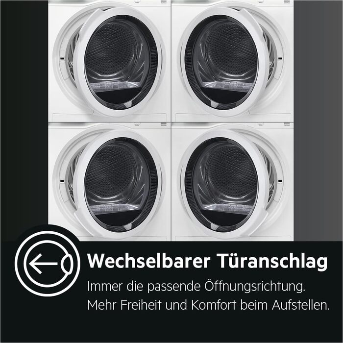 Сушильна машина AEG до 8,0 кг з тепловим насосом SensiDry клас енергозберігання А автоматична швидкість потоку із захистом від зминання