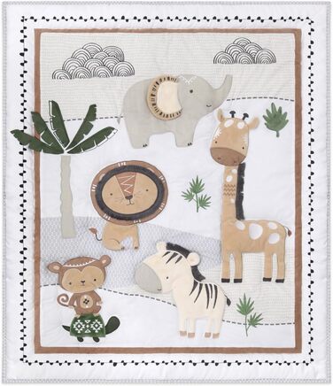 Комплект постільної білизни для дитячого ліжечка Peanutshell Safari для хлопчиків або дівчаток, 4-х місний комплект постільної біл