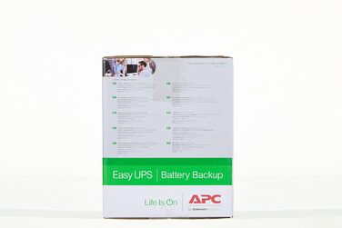 ДБЖ APC Easy UPS - BVX1600LI-GR - джерело безперебійного живлення 1600 ВА з виходами Schuko, резервний акумулятор і захист від перенапруг, резервний акумулятор з стабілізатором, світлодіодні індикатори 1600 ВА / 900 Вт DIN-виходи Одинарний