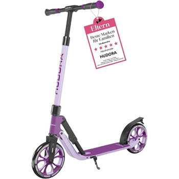 Самокат HUDORA BigWheel 205 Advanced - Комфортний алюмінієвий самокат до 100 кг - Регульований по висоті та складаний самокат - Са