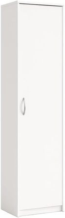 Шафа з 5 полицями - Шафа шириною 40 см, висотою 185 см, глибиною 35 см - Спальня, дитяча кімната, білизняна шафа, ванна кімната - 1 дверцята, білий