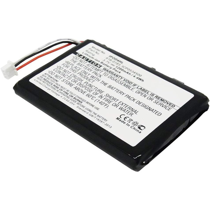 Батарейка для MP3-плеєра, сумісна з Apple iPod 4-го покоління (Фото) - A1099, 4 - A1059 (3.7V, 1200mAh) Набір інструментів