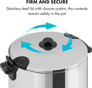 Цифрова консервуюча машина Дозатор для консервації горщиків для консервації гарячих напоїв, 50 літрів, 2500 Вт, 30-100 C, таймер, функція збереження тепла, кришка із закриттям, полірована нержавіюча сталь Konfistar Digital 50 літрів, 50