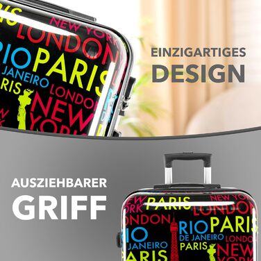 Валізи Xonic великі валізи з твердою оболонкою та колесами візки розмірів ML XL або в комплекті. Полікарбонатні валізи та візки для жінок, дітей та сімей (Neon Cities, M) M Neon Cities