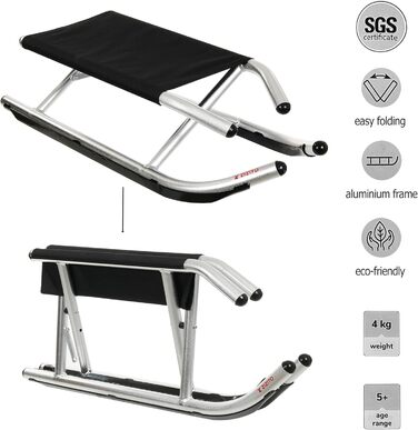 Санки Дитячі складні санки Алюмінієві складні санки Санки Дитячі санки до 80 кг Санки від 5 років CRYSTAL