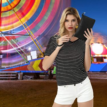 Жіноча сумка-клатч befen з натуральної шкіри, маленький кроссбоді, з RFID-блокуванням, блискавкою, плечовим ремінцем та ремінцем на зап&39ястя, чорного кольору