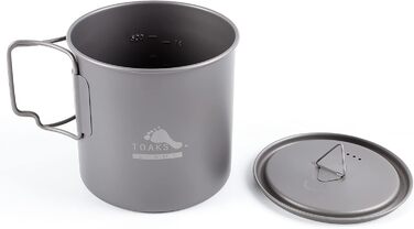 Титановий горщик TOAKS 750 мл, кемпінговий кухоль, чашка для кемпінгу, туристичний посуд 650 мл