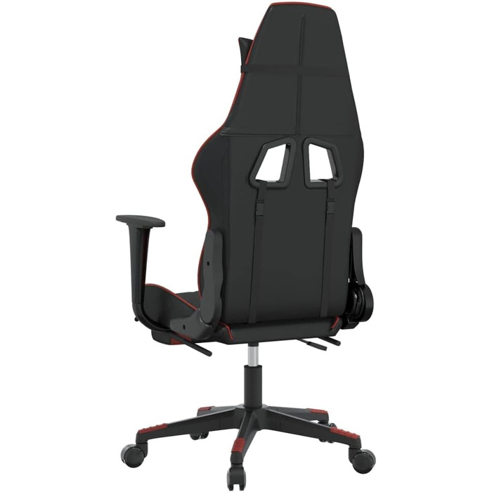 Геймерське крісло з підставкою для ніг, чорно-червоне, матеріал штучна шкіра, метал
